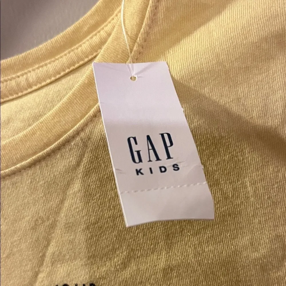 GAP Yellow Tee with Bee and Rainbow Graphic